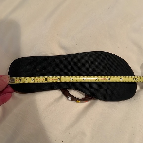 Exquisite & Unique African Leather & Beaded Flip Flops Sandals Sz 40 Multicolor - Picture 11 of 13